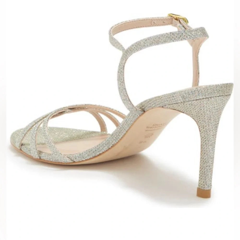 Stuart Weitzman, Starla 80 Heeled Sandal, Sparkle Noir, US 10